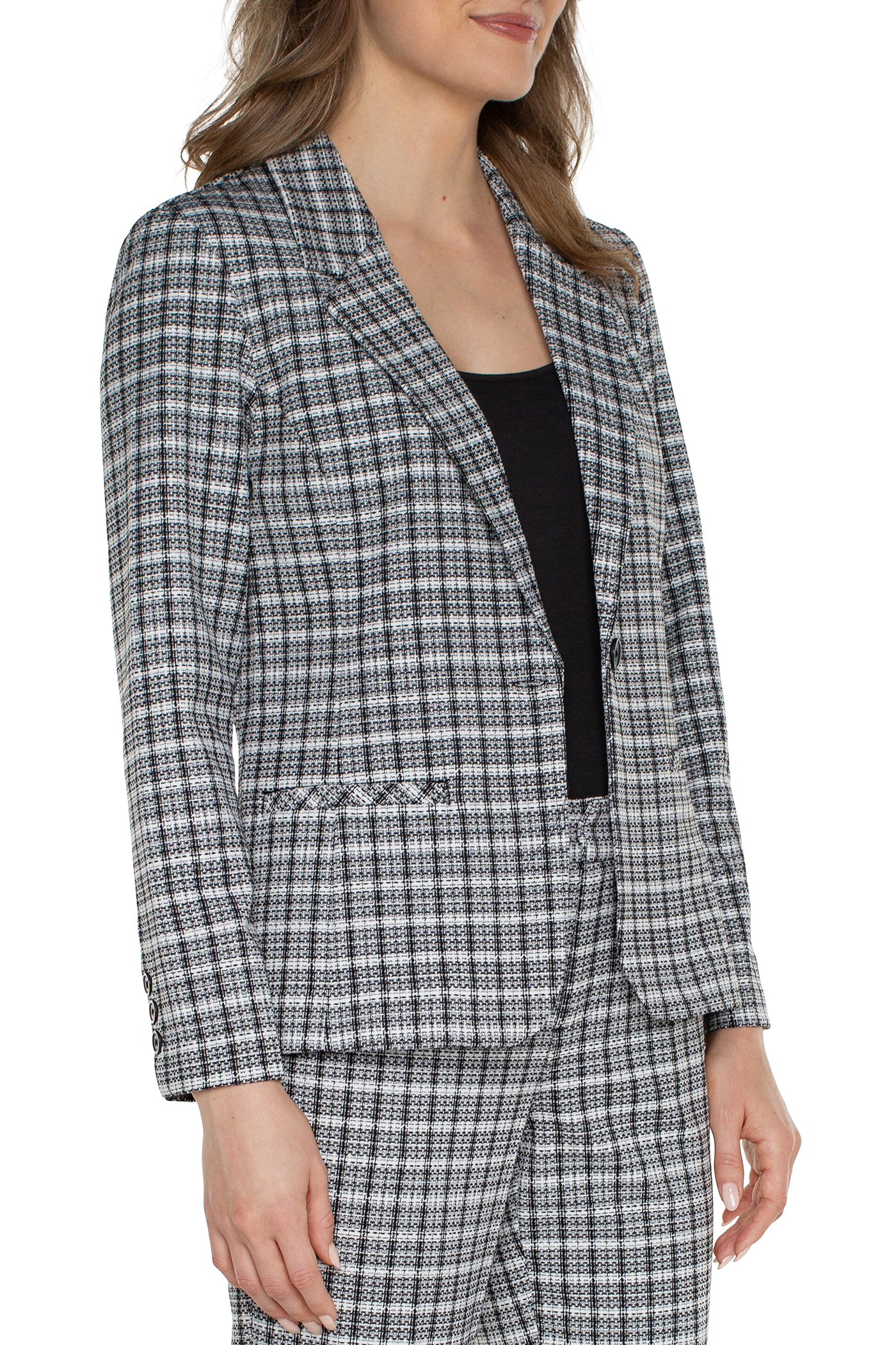 Black and White Plaid Blazer