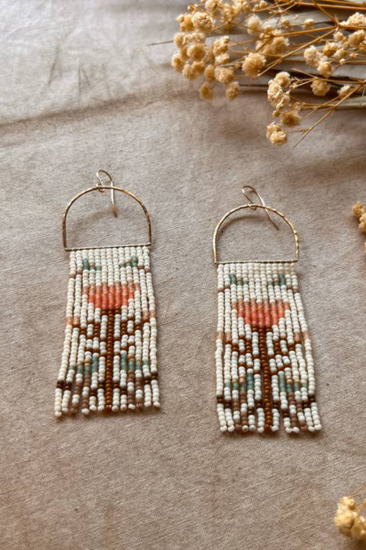 Starflower Set Hand Beaded Earrings
