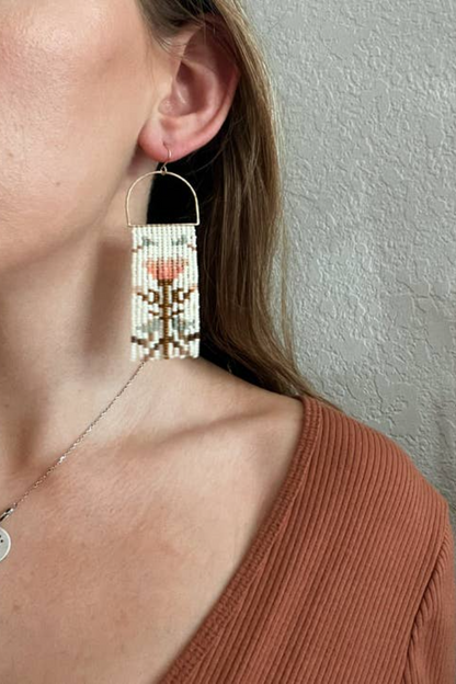 Starflower Set Hand Beaded Earrings