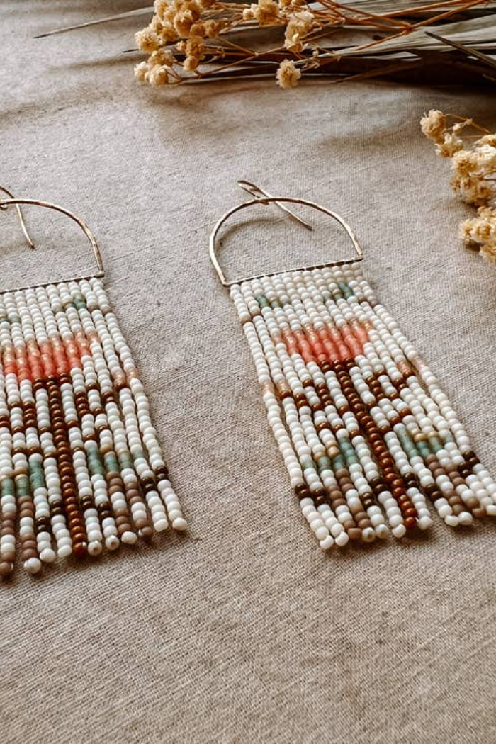 Starflower Set Hand Beaded Earrings