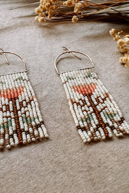 Starflower Set Hand Beaded Earrings