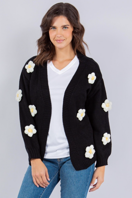 Black Daisy Sweater