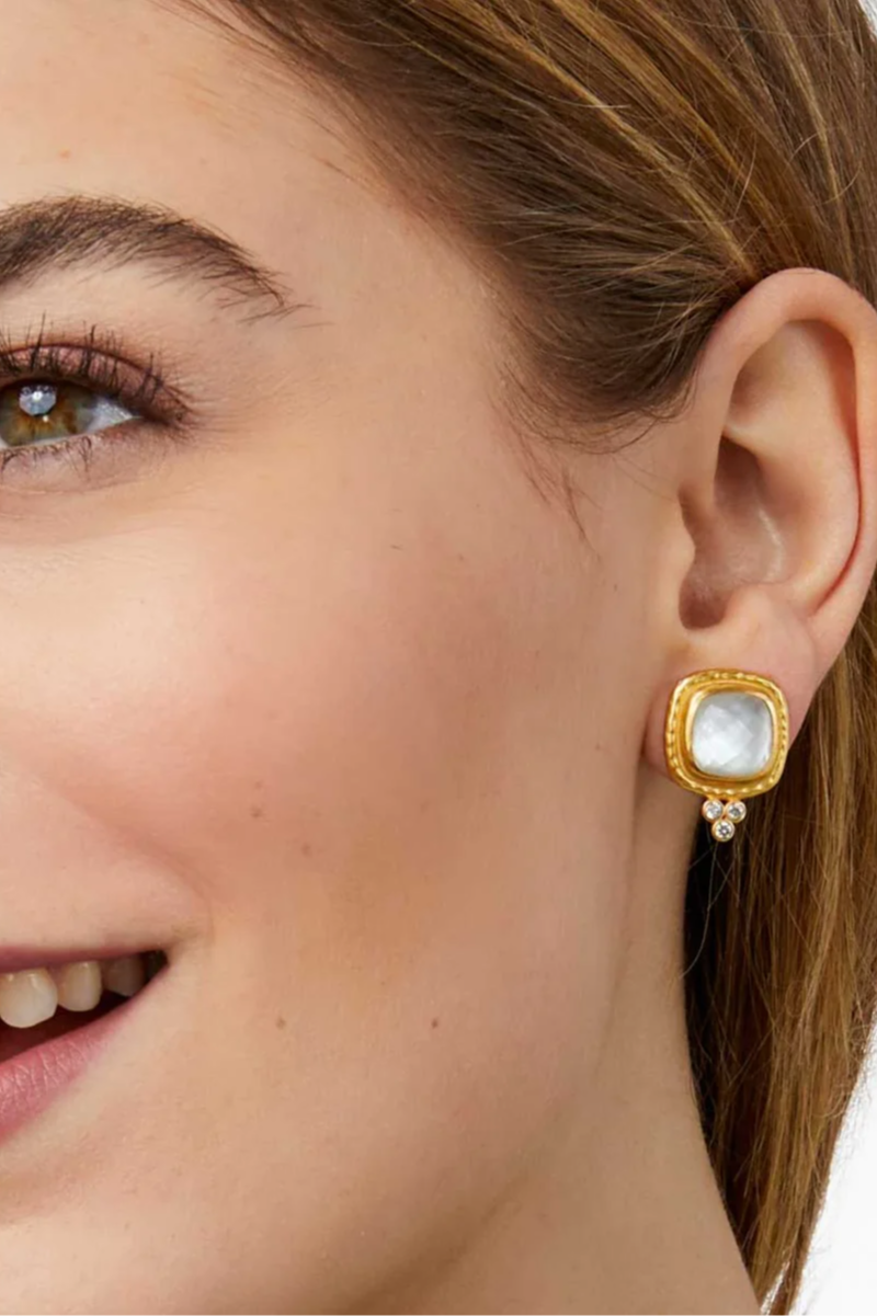 Tudor Stud Earrings-Pierced