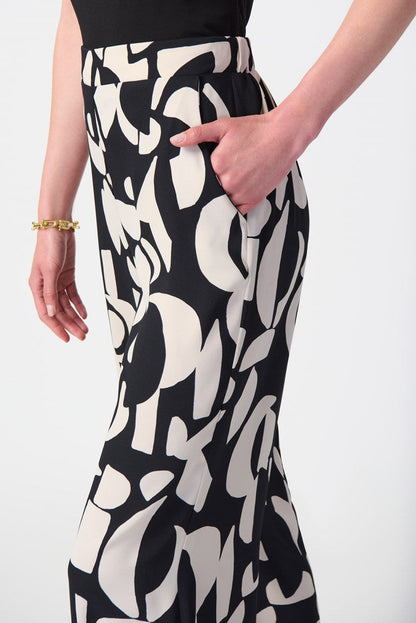 Abstract Print Woven Wide-Leg Pants