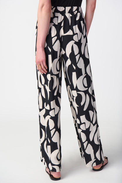 Abstract Print Woven Wide-Leg Pants