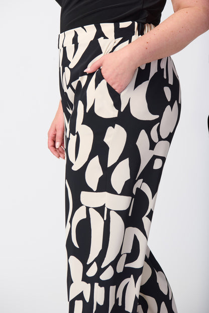 Abstract Print Woven Wide-Leg Pants