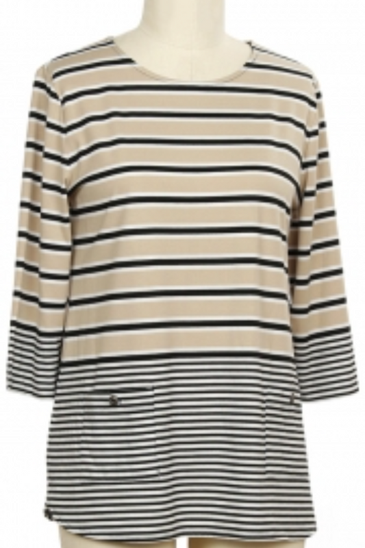 3/4 Slv YD Eng Stripe Top - Pink only