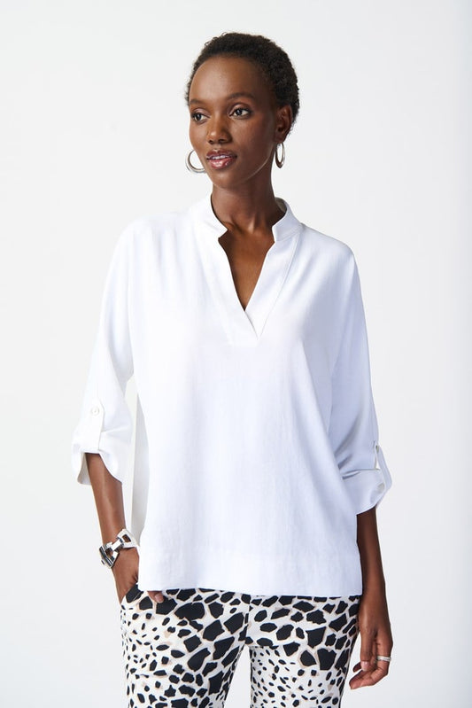 Woven Boxy Top with Dolman Sleeves- Vanilla