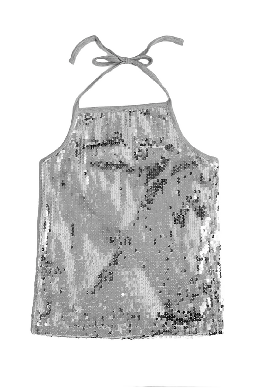 Sequin Halter Silver