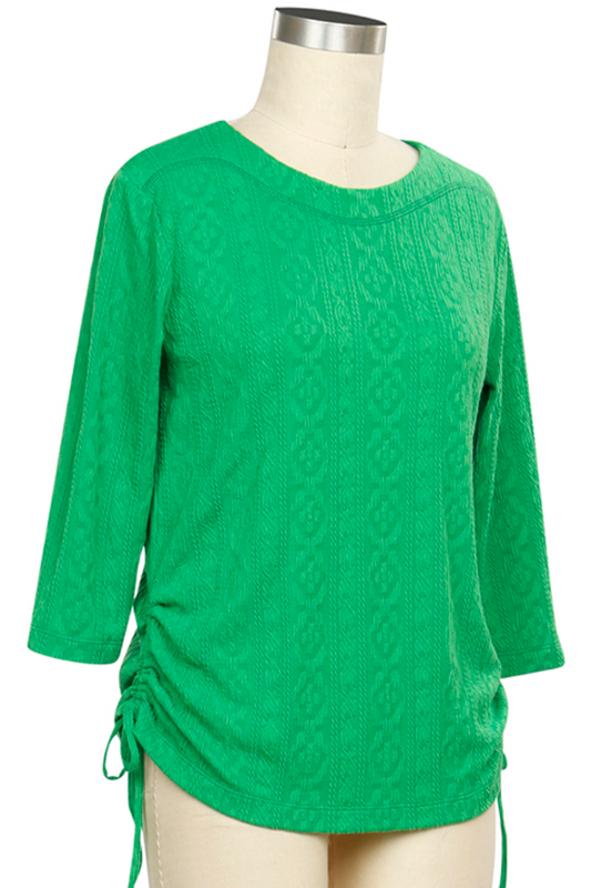 3/4 Slv Solid Novelty Top - red only