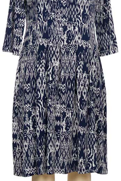 3/4 Slv Madeline Print Dress