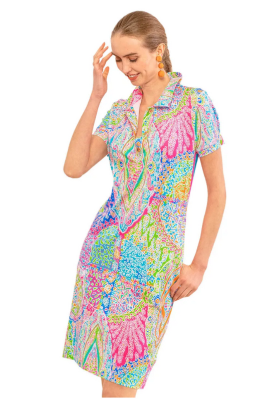 SS Collar Patterned Dress