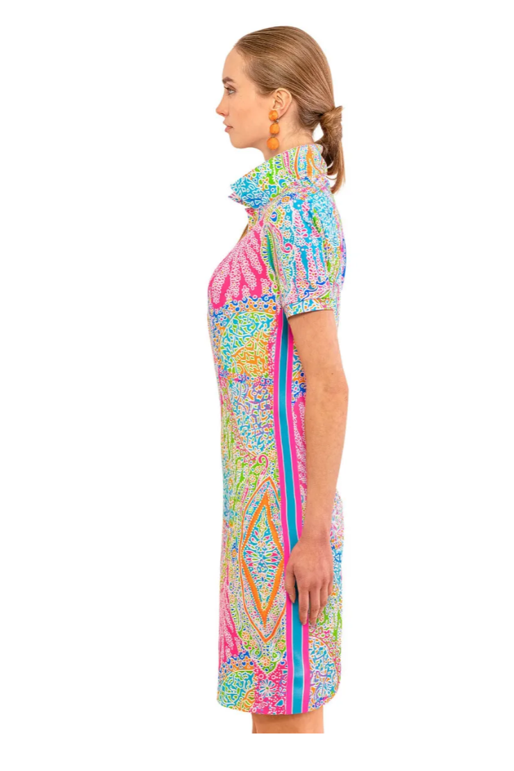 SS Collar Patterned Dress