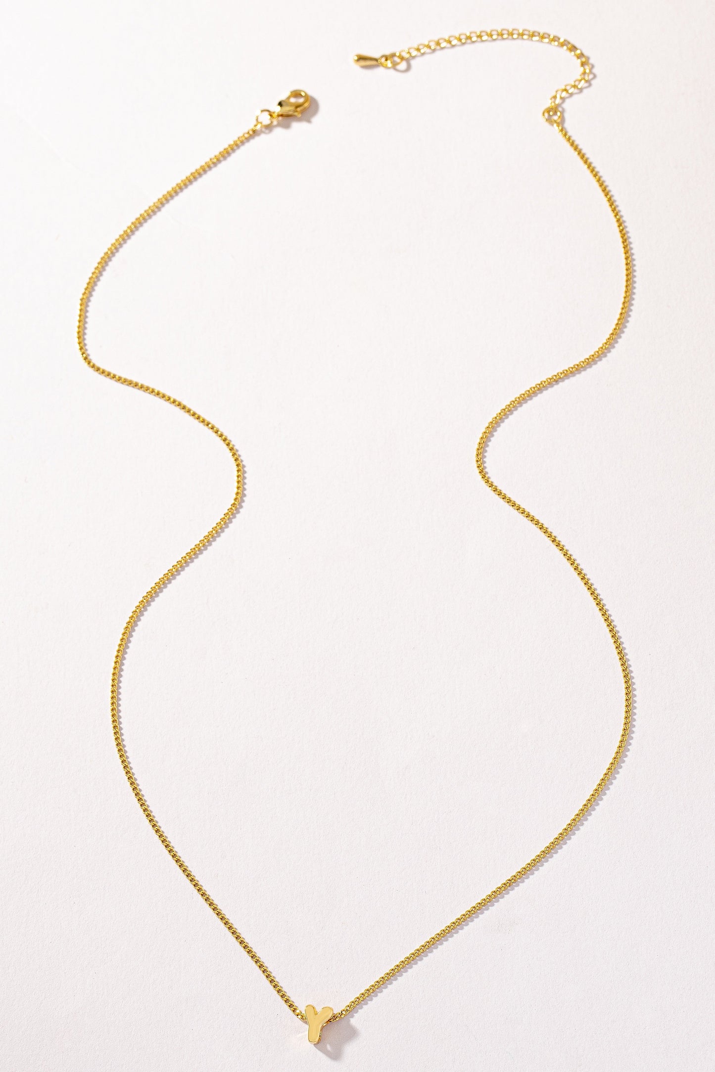 Stainless bubble/balloon letter initial necklace