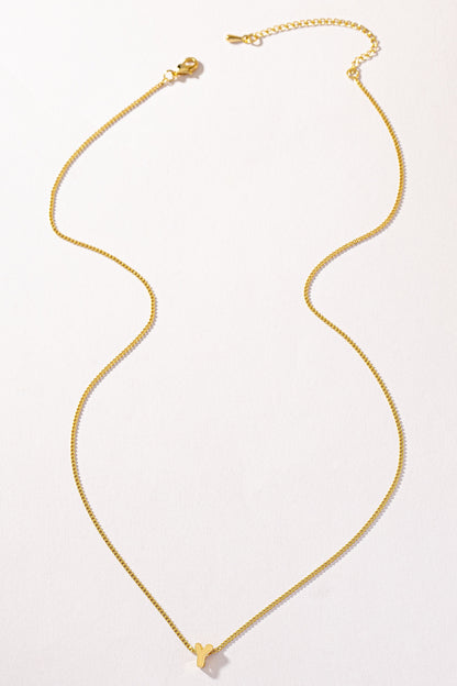 Stainless bubble/balloon letter initial necklace