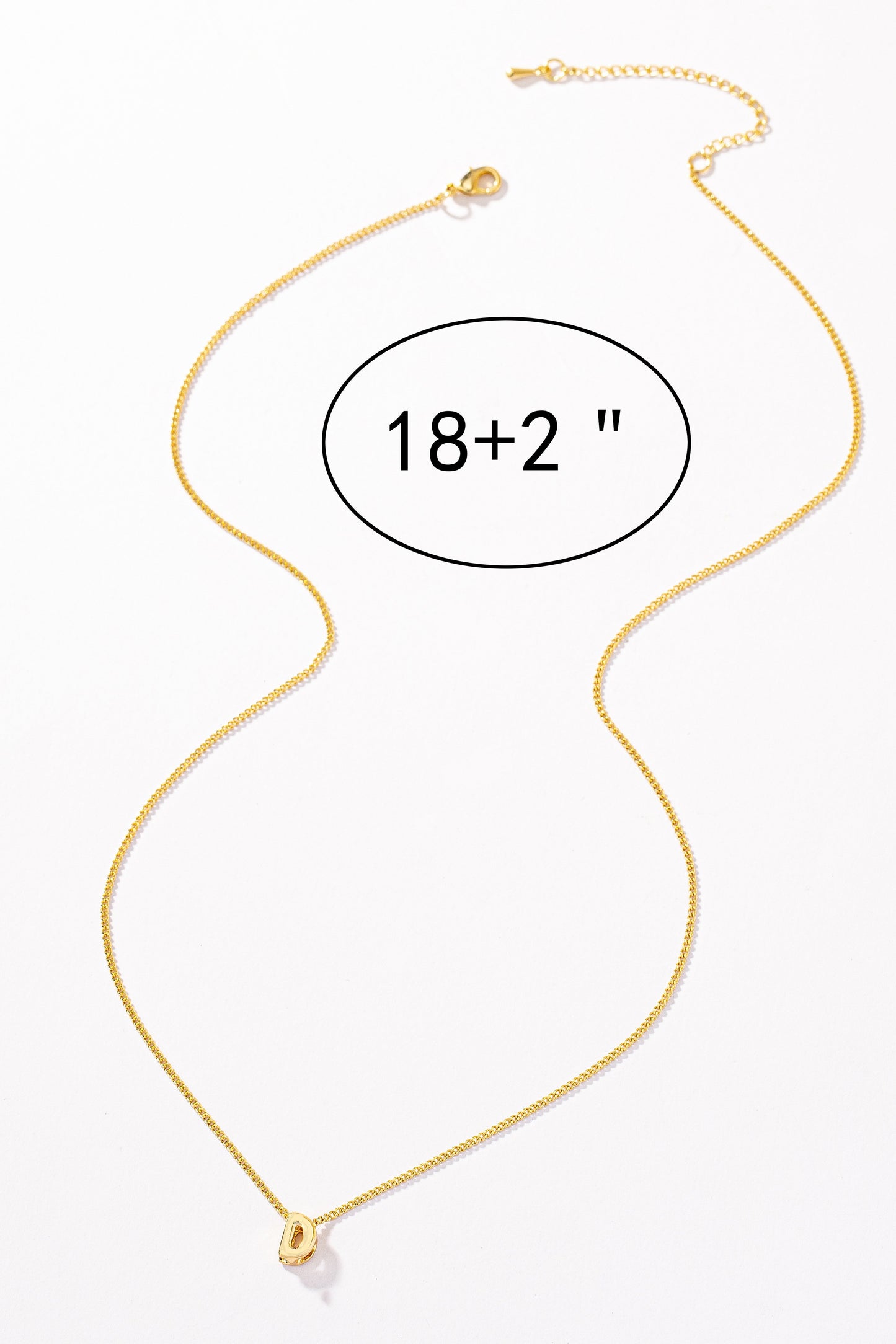 Stainless bubble/balloon letter initial necklace
