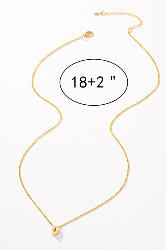 Stainless bubble/balloon letter initial necklace