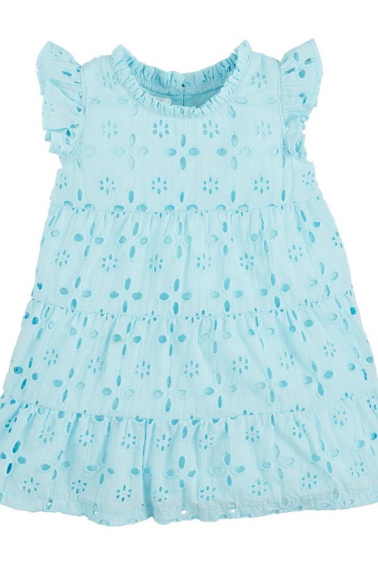 Blue Mini Lula Eyelet Dress