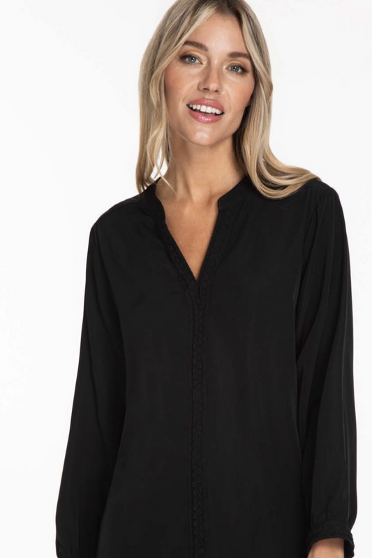3/4 sleeve band collar top