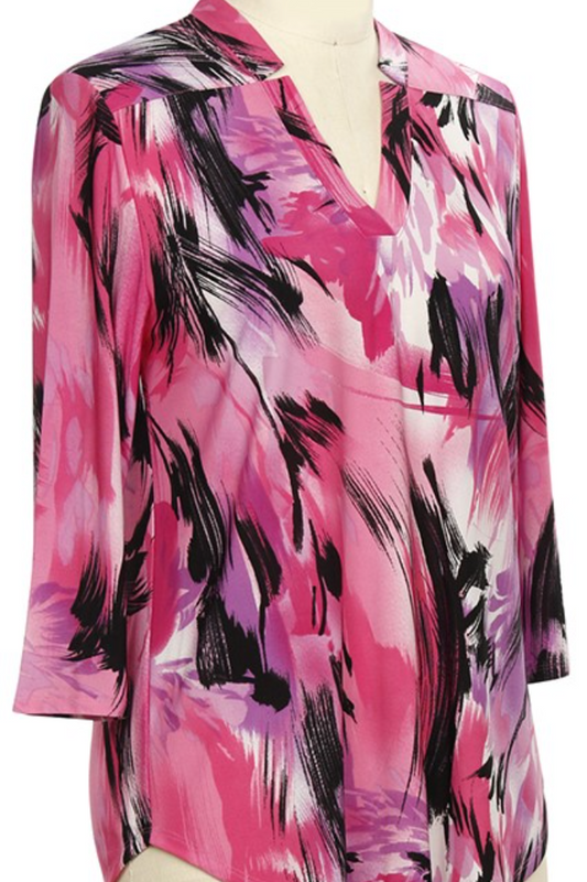 3/4 Slv Print Top