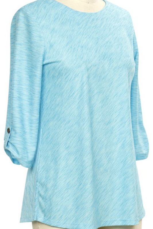 3/4 Slv Novelty Knit Top