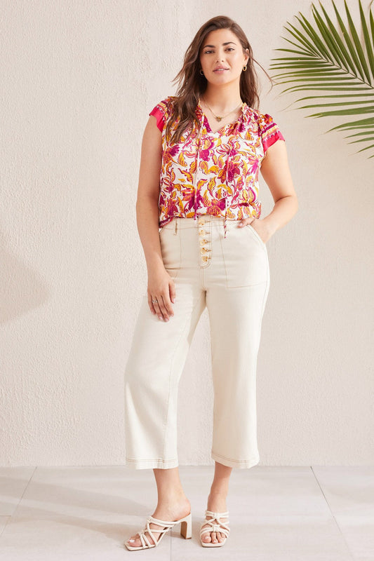 Brooke High Rise Wide Leg Jeans With Button Fly