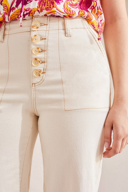 Brooke High Rise Wide Leg Jeans With Button Fly