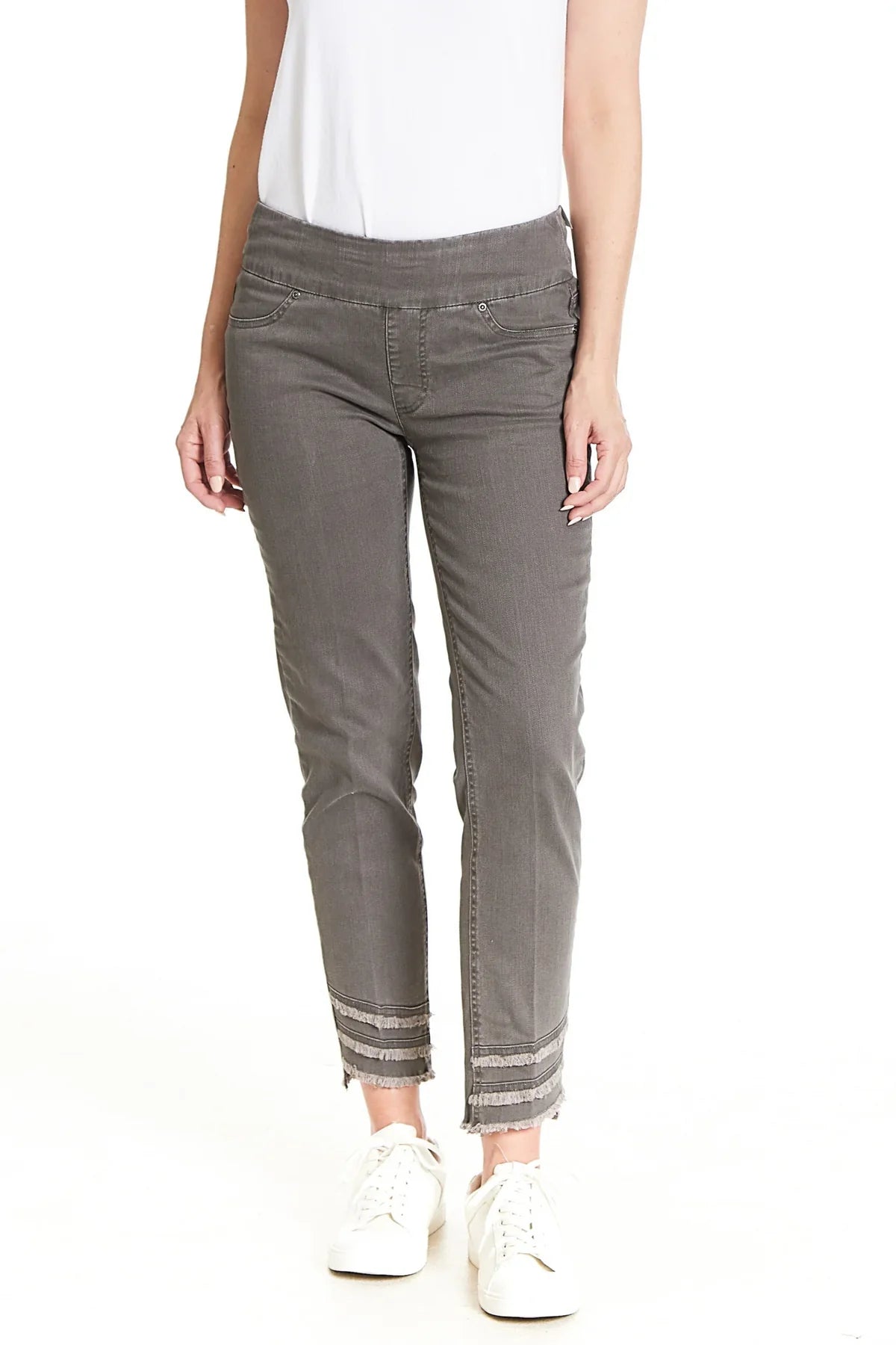 Asymmetrical Hem Fringe Jean
