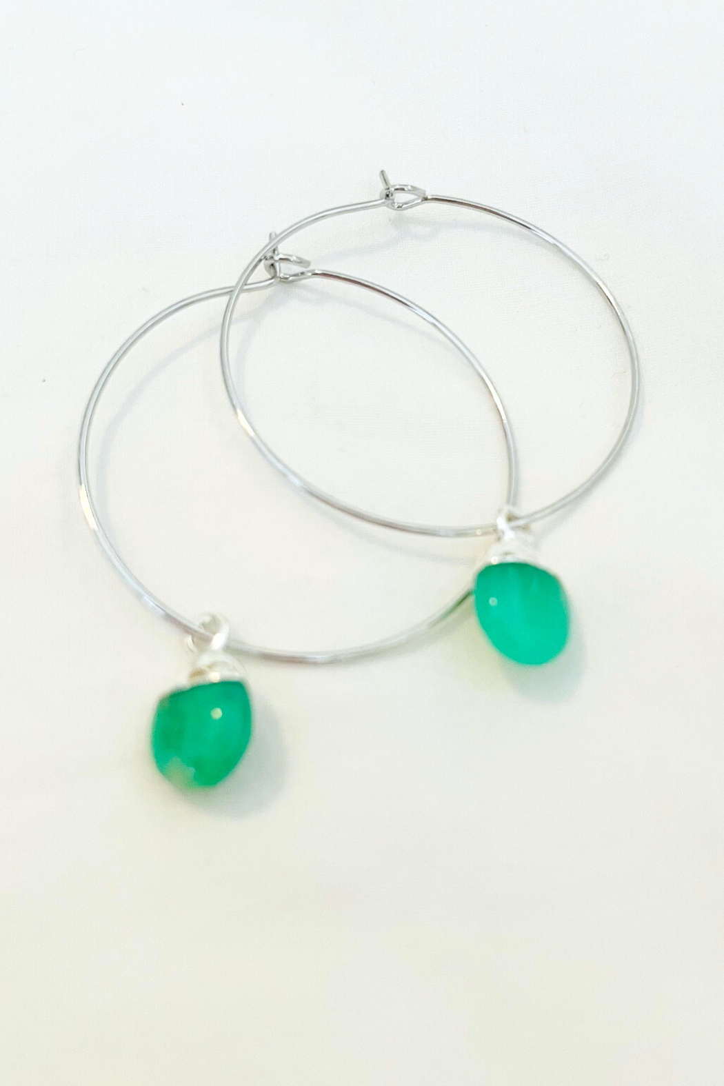 1" Mini Hoops- Smooth Tumble Electroplated Gems