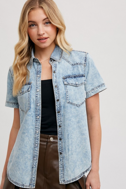 Short Sleeve Denim Shirt