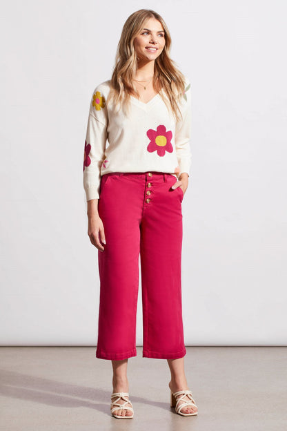 Audrey Button Fly Wide Leg Jean- Daiquiri