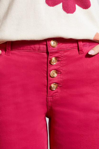 Audrey Button Fly Wide Leg Jean- Daiquiri