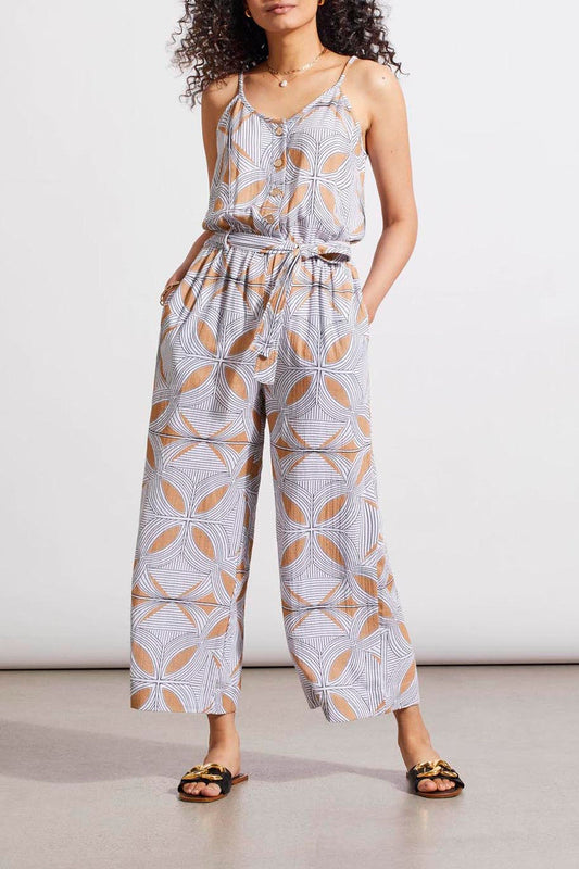 Button Front Jumpsuit- Caramel