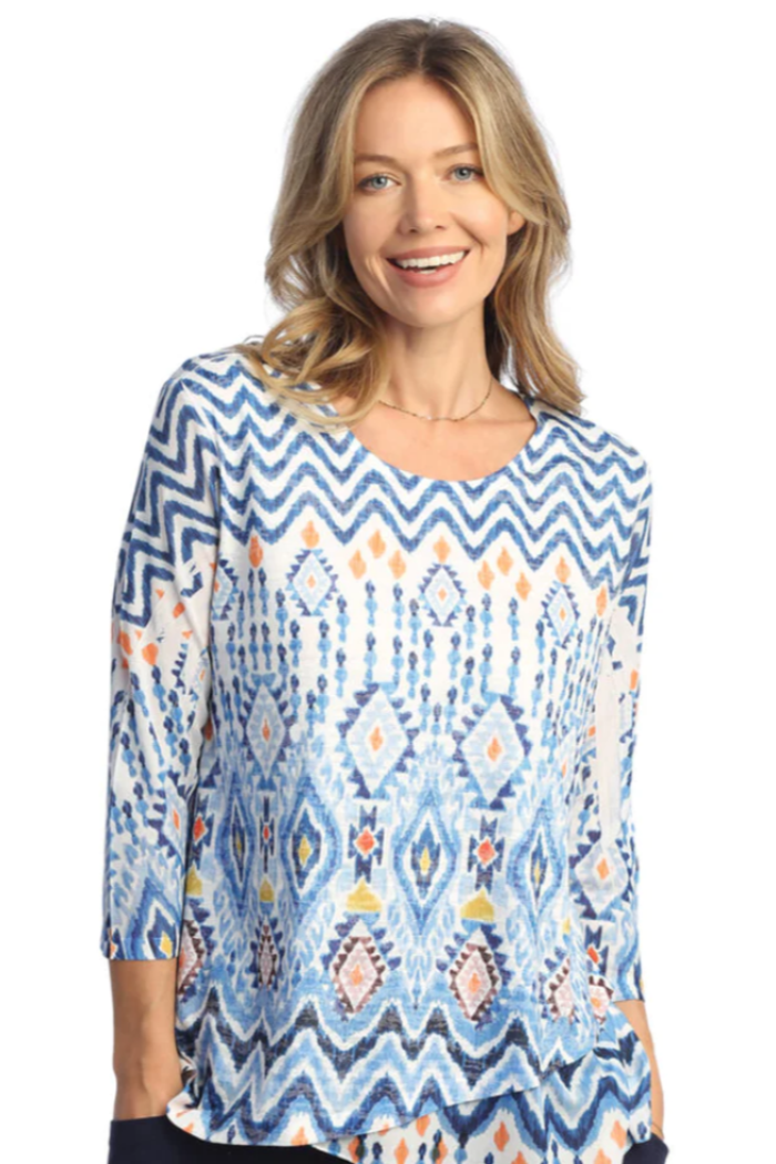 BURNOUT TUNIC WITH MESH CONTRAST