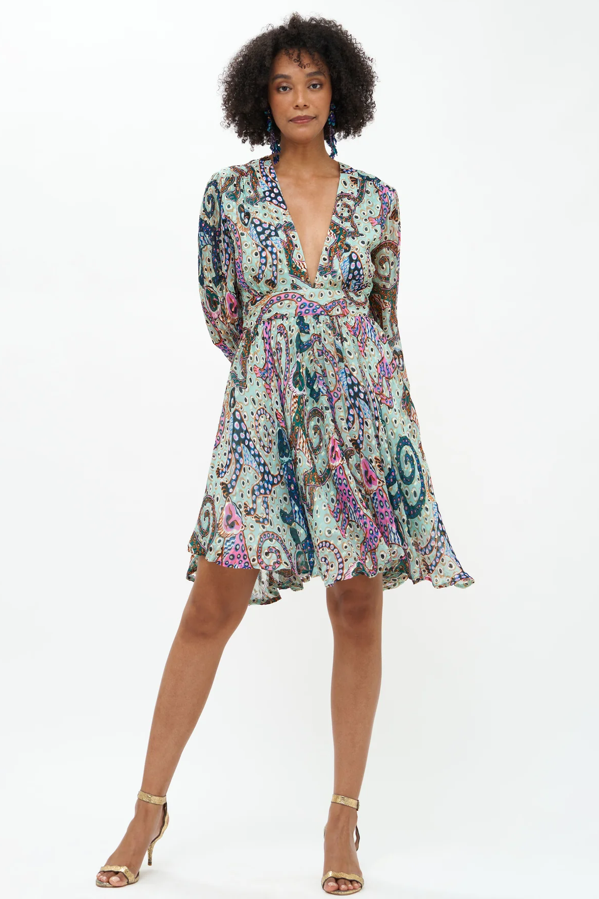V-neck mini dress