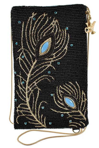 Aladdin-Shimmering Feathers Crossbody Clutch