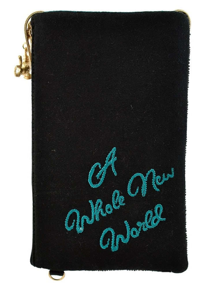 Aladdin-Shimmering Feathers Crossbody Clutch