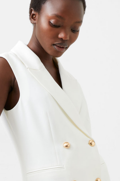 Whisper Sleeveless Tux Dress- Summer White