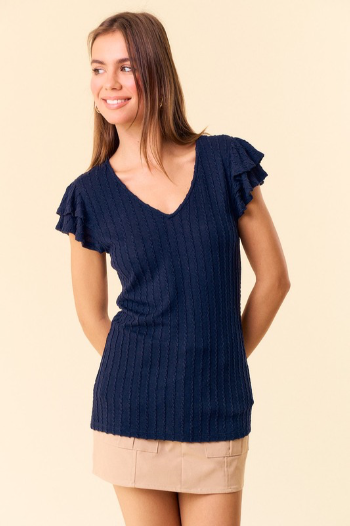 Butterfly Cap Sleeve Top