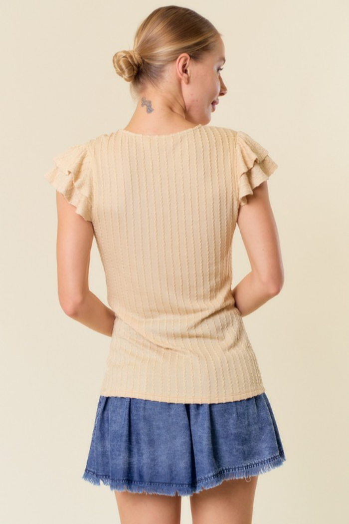 Butterfly Cap Sleeve Top