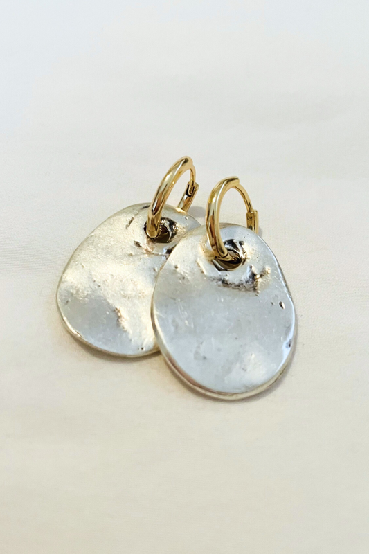 Antique Thumbprint ~ 14K Gold-filled Huggie Earrings