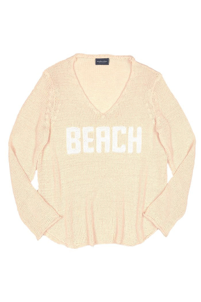 Beach V Neck Cotton Sweater