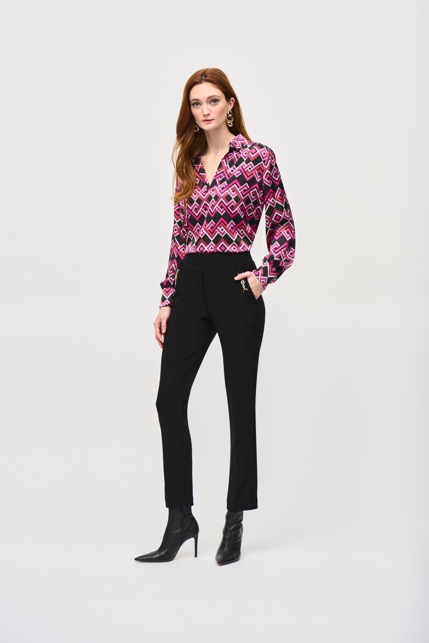 Bonded Silky Knit Straight Pull-On Pants