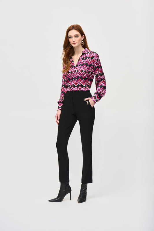 Bonded Silky Knit Straight Pull-On Pants
