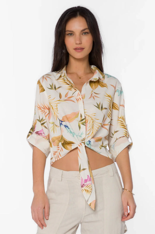 Solange Tie Front Top