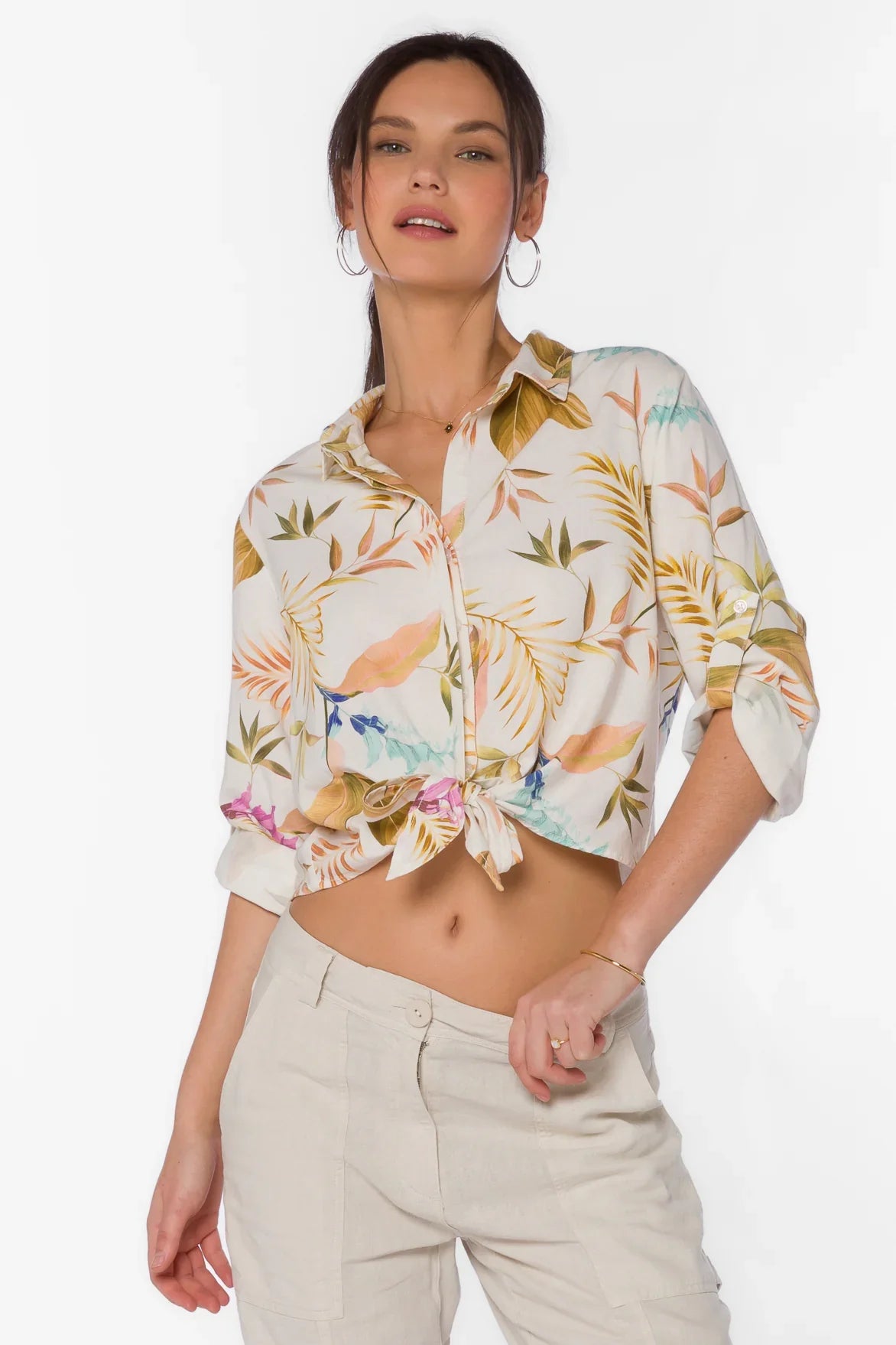 Solange Tie Front Top