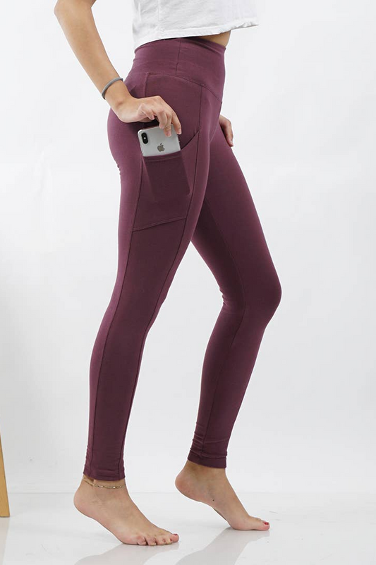 Wide Waistband Leggings With Pockets