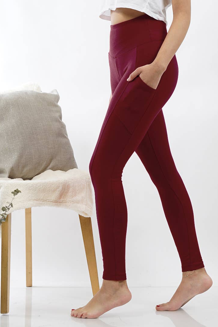 Wide Waistband Leggings With Pockets
