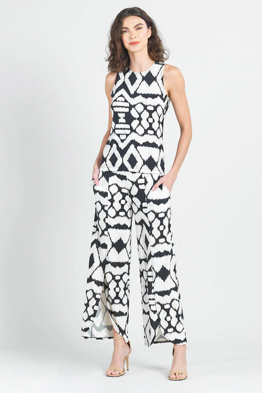 Ultra Soft Silky Pleated Print Tank Top