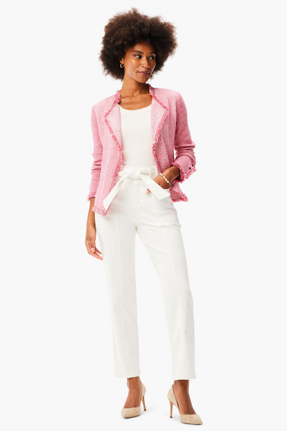 Belted Straight Ankle Jeans